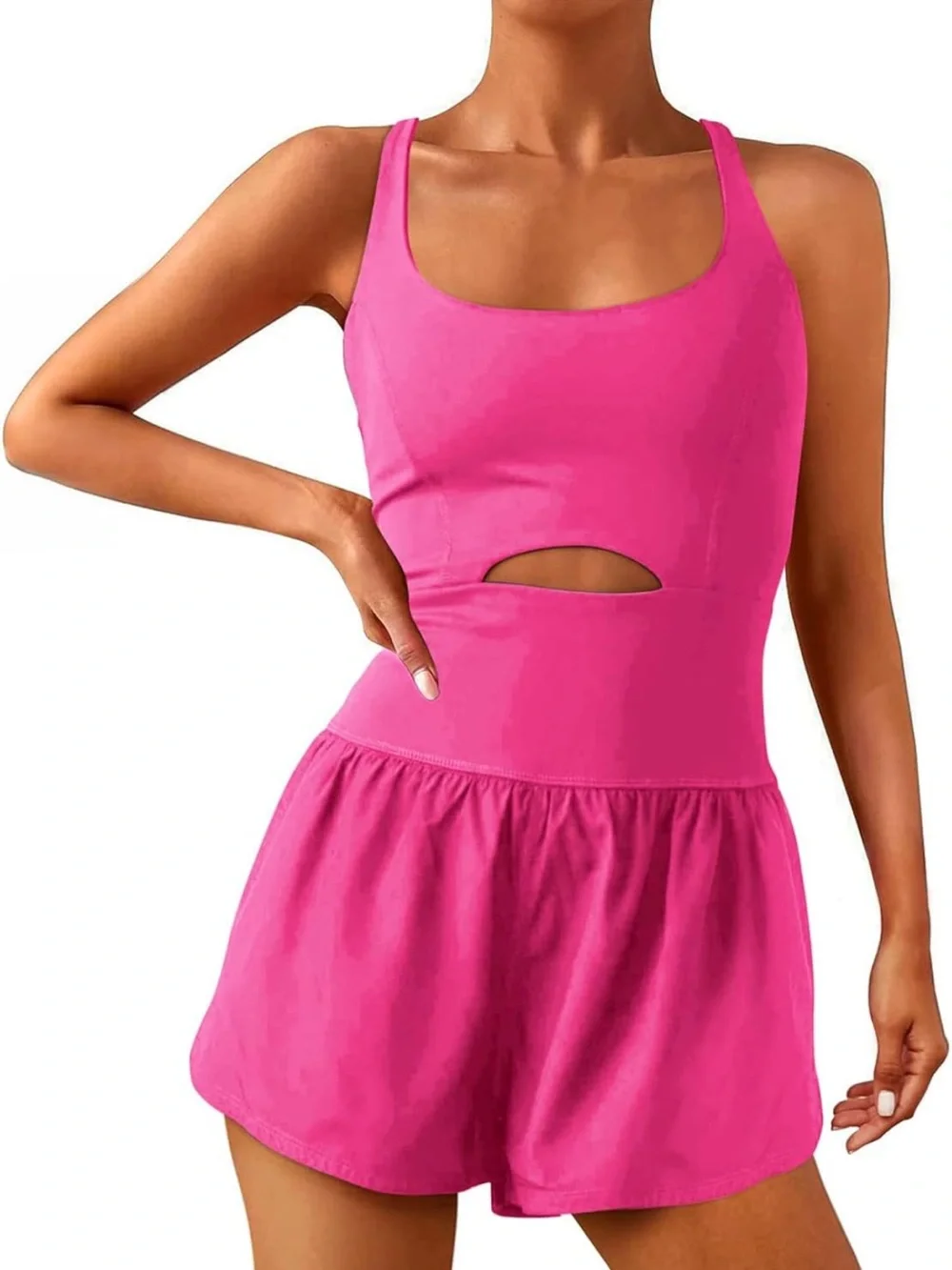 Hot Pink Cutout Romper